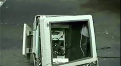 Smashed computer