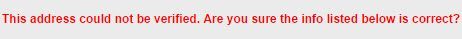 Address couldn't be verified