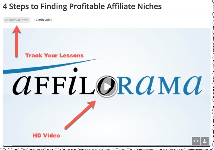 affilorama lessons video