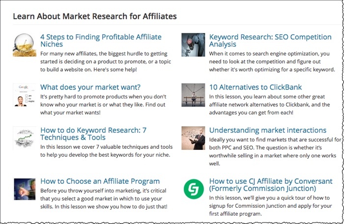 affilorama lesson titles and summaries