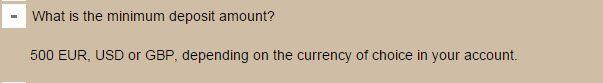 Minimum Deposit