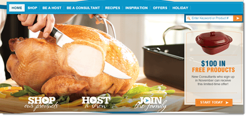 pampered chef homepage