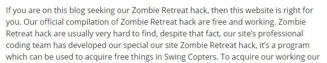 Content From Zombie Retreat Hack