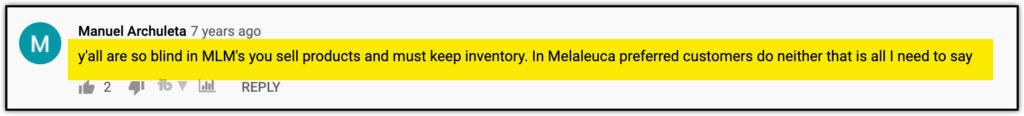 melaleuca not an MLM comment