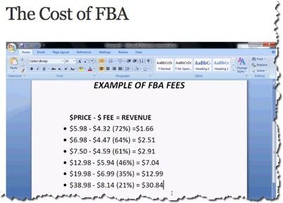 cost of FBA