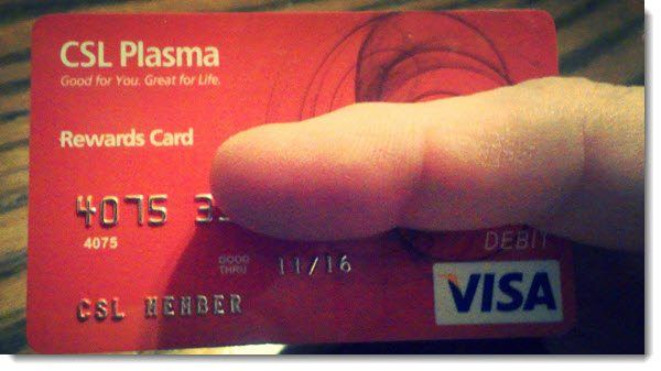 CSL Plasma donors Visa Card