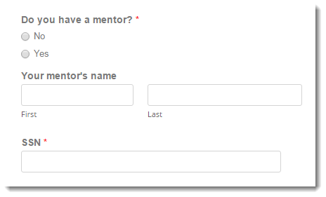 Just quietly, having to provide the SSN for your mentor is a bit odd.