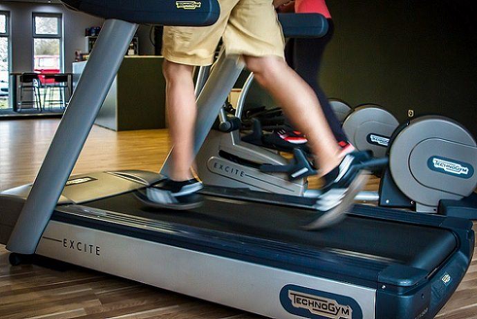 running on a treadmill