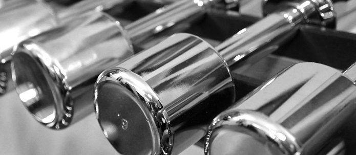 chrome dumbell weight rack