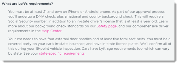 Lyft Requirements