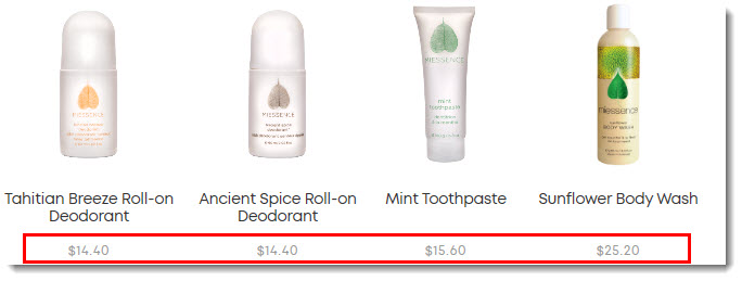 Prices from Miessence