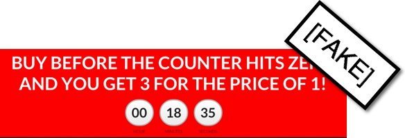 fake timer sales page
