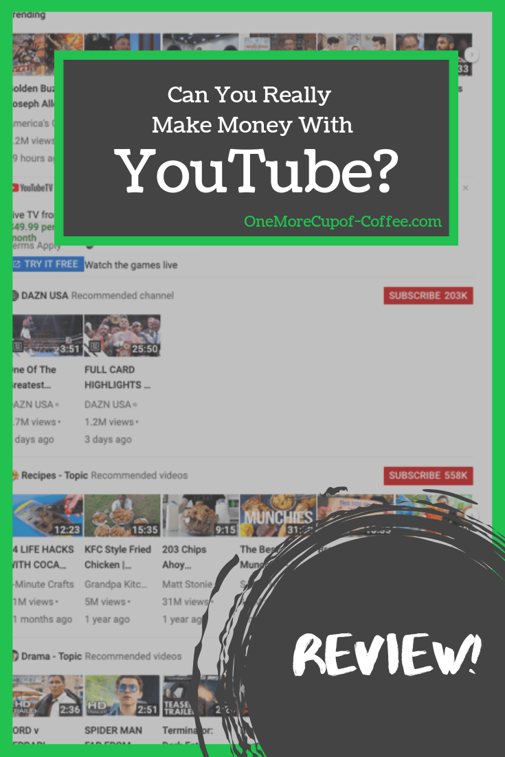 title image with screenshot of youtube home page with heading that says "can you really make money on YouTube"