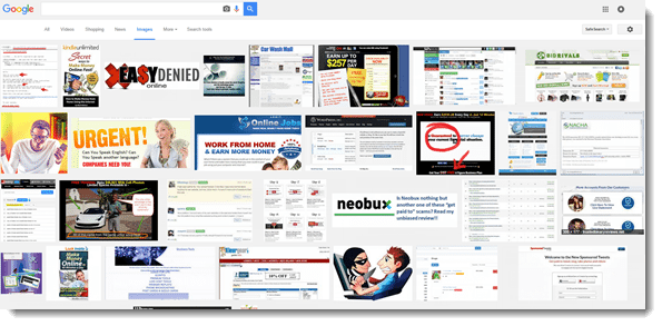 Google image search for scam sites