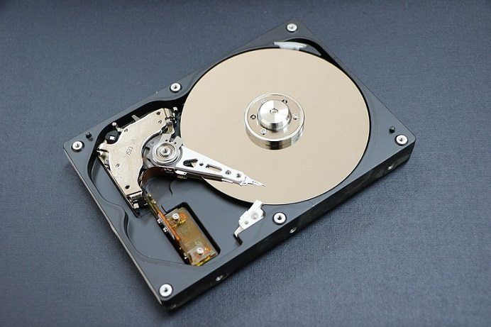 opened computer hard drive