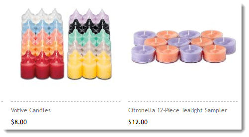 Additional candle selection