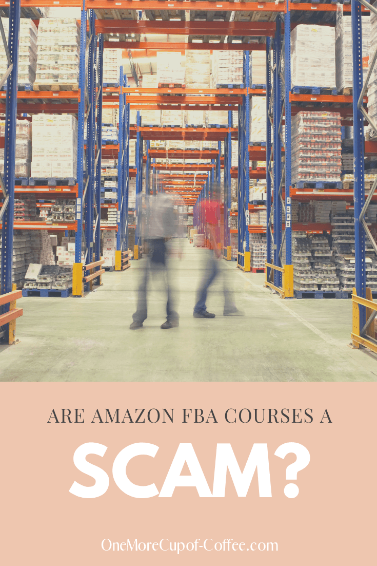 image of amazon ware house with the text "amazon fba courses a scam"