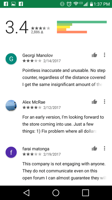 Bitwalking Google Play Rating