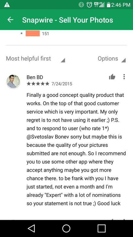 Snapwire Google Play Review