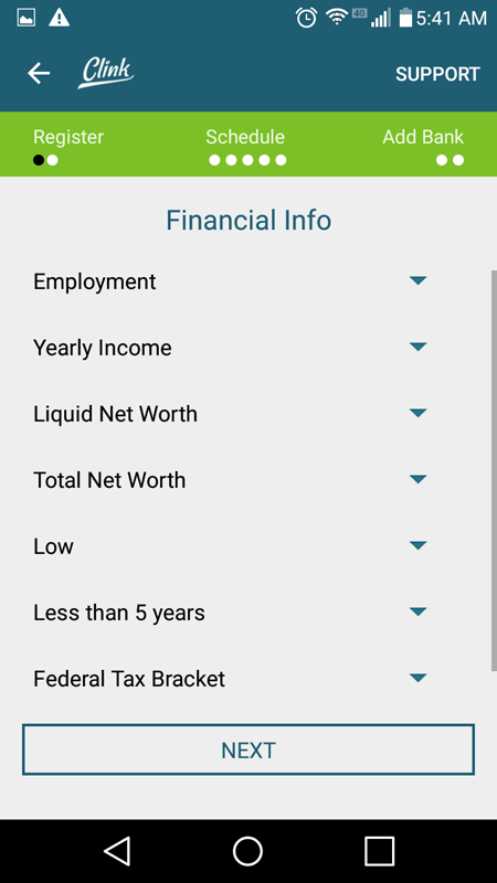 Clink FInancial Info