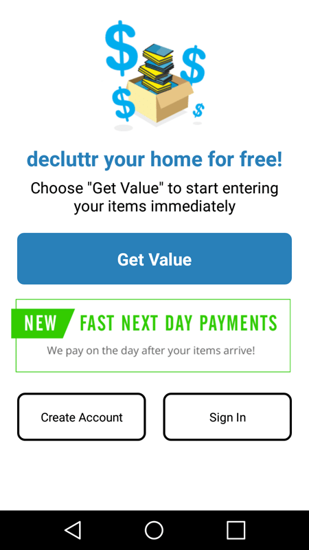 Decluttr Create Account
