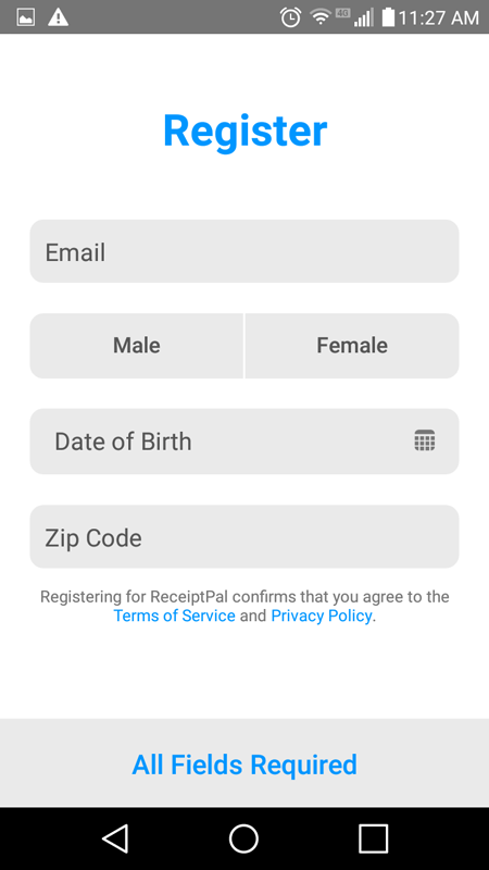 ReceiptPal Registration