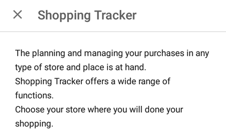 Shopping Tracker Description