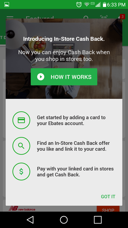 Ebates In Store Cash Back