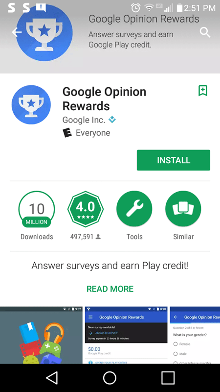 Google Opinion Rewards Basic Info