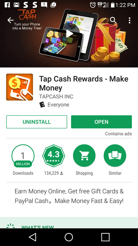 Tap Cash Rewards Basic Information