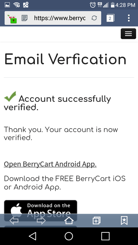 BerryCart Email Verification