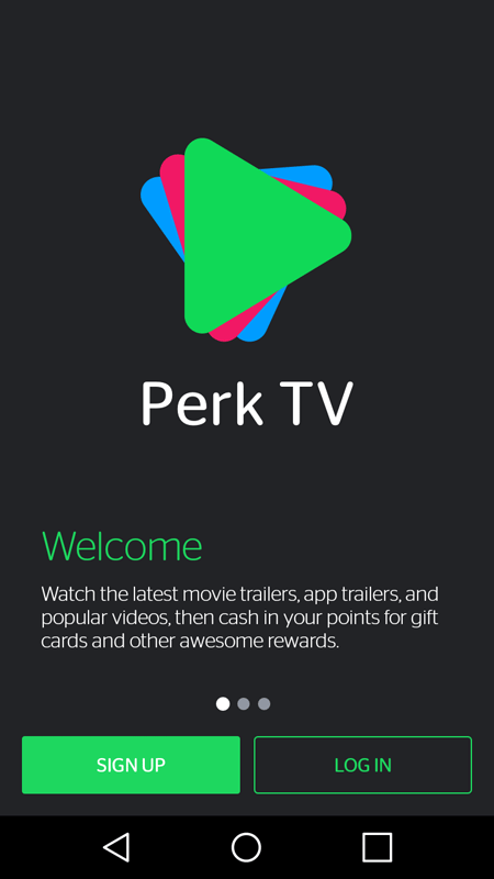 First Perk TV Screen