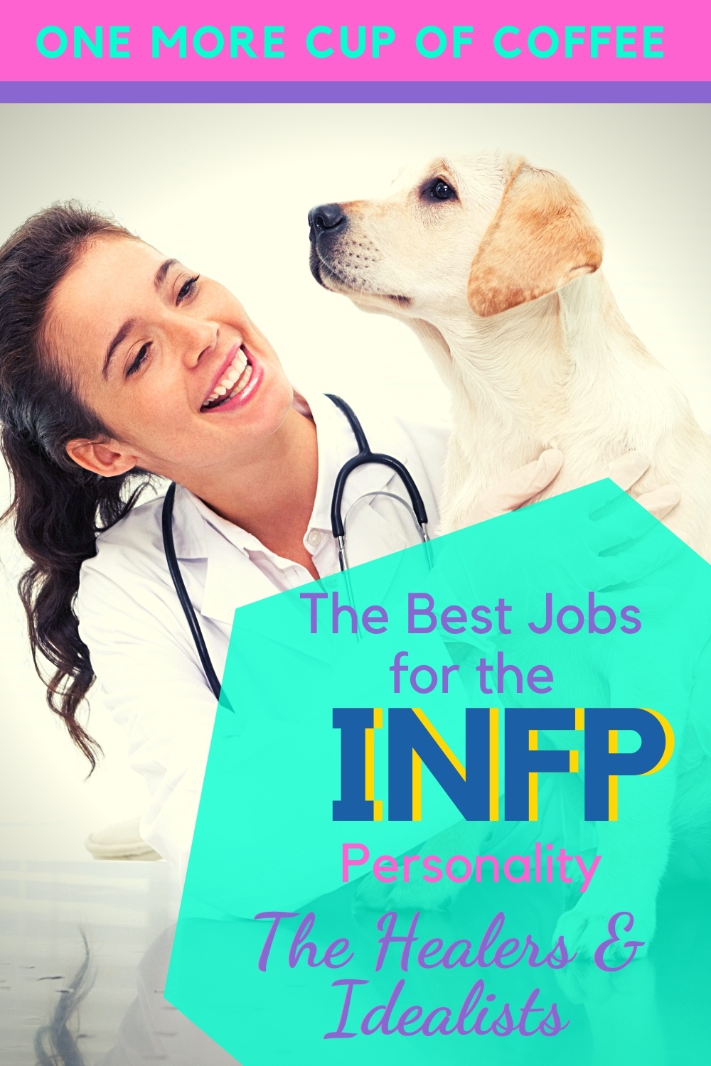 Veterinarian checking out a lab puppy representing best jobs for INFP personalities. 