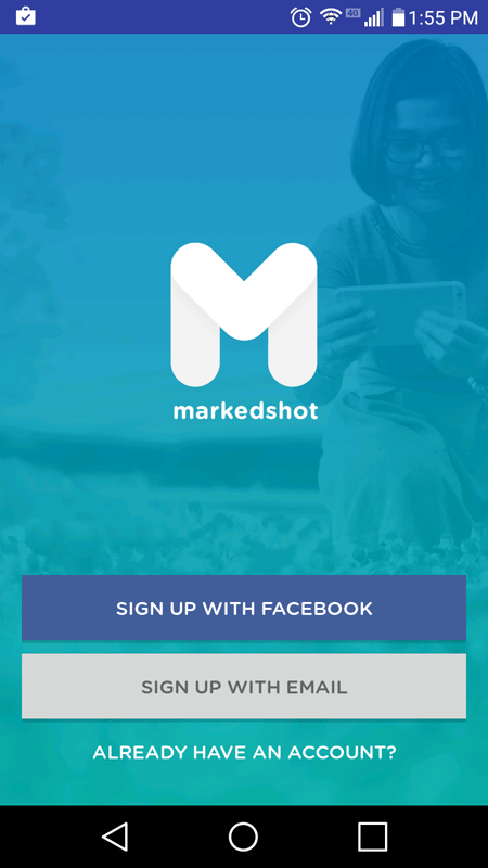 MarkedShot Introductory Screen