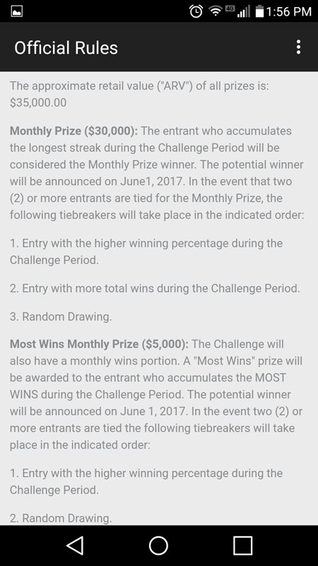 Official Rules About Winning