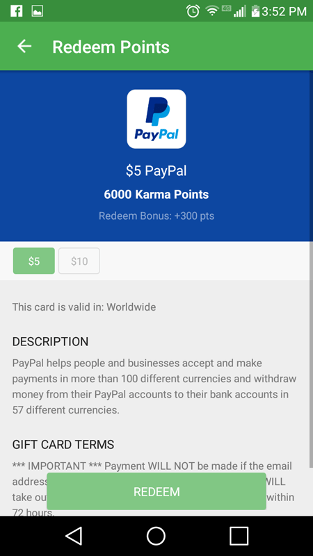 AppKarma Redeem PayPal Points