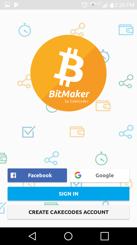 BitMaker Log In Screen