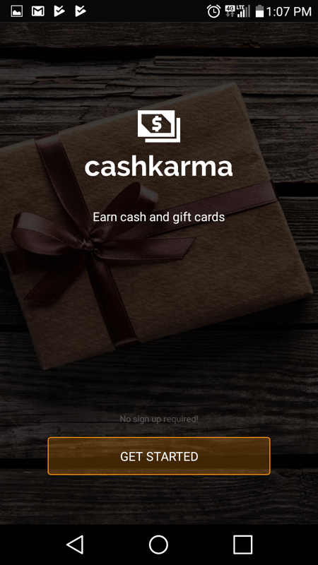 CashKarma Intro Screen