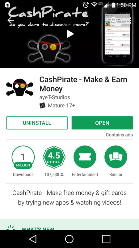 CashPirate Basic Stats