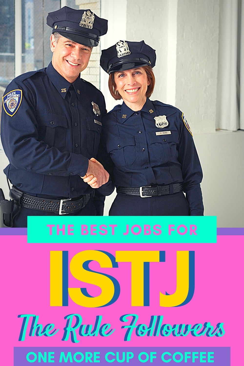 Police Officers Shaking Hands Representing Jobs for ISTJ Personalitites, the Rule Followers 