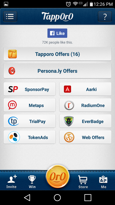 Tapporo Offers Page