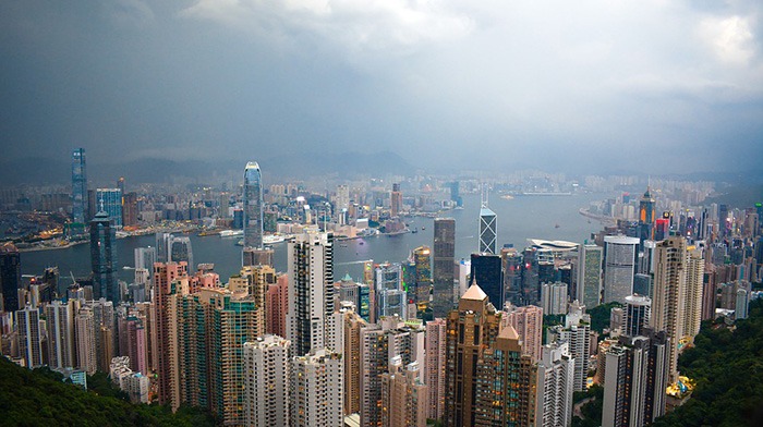 A view of the Hong Kong skyline as an example of job opportunities for Americans in Asia