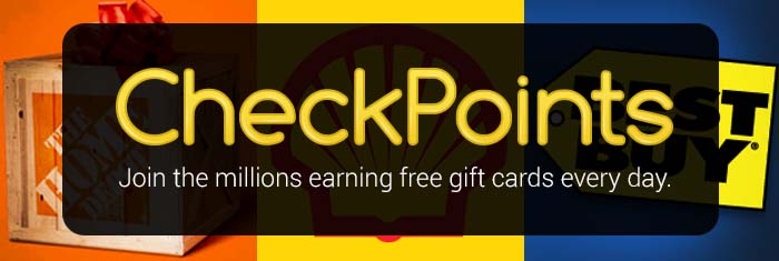 Logo for the CheckPoints app against a bright background