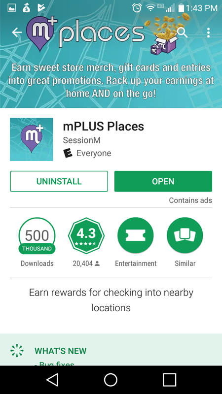 mPlus Places Google Play Info