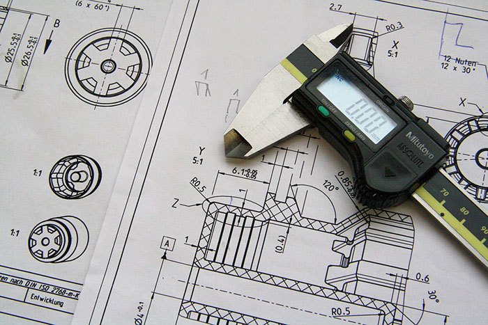 Picture of a technical drawing as an example of specialty jobs for mechanical engineers