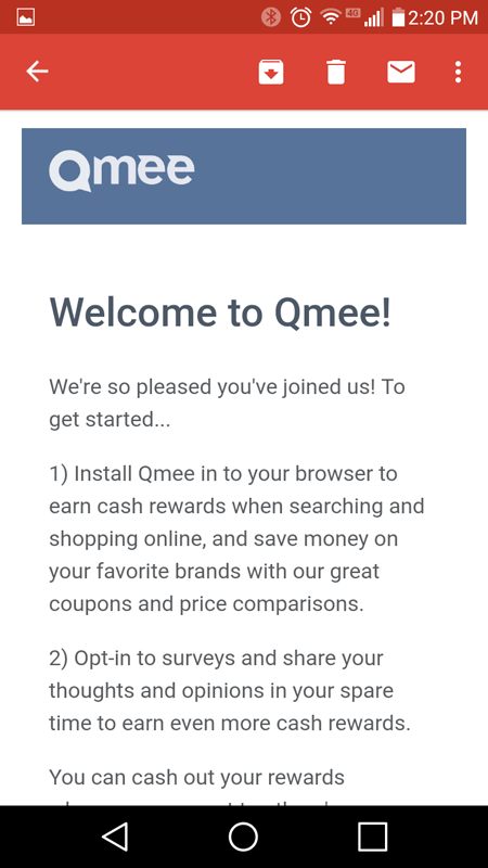 Qmee Welcome Email