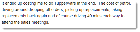 Tupperware Costs
