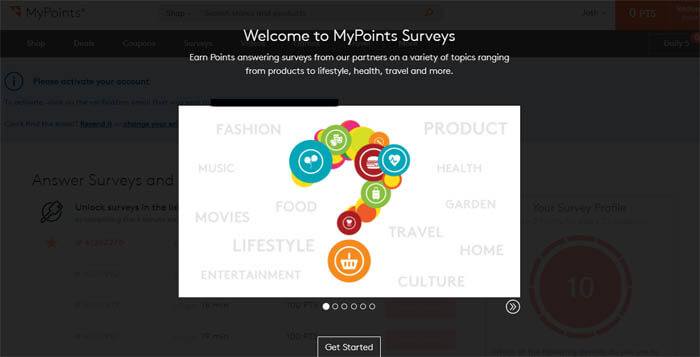 Welcome To MyPoints Survey