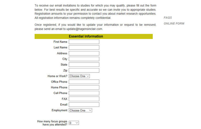 Hagen Sinclair Sign Up Form