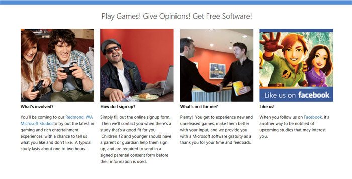 Microsoft Playtest Landing Page